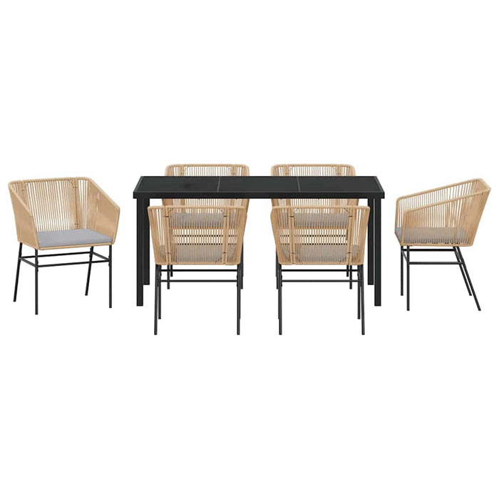 Set de masă pentru grădină 7 pcs Maro Oțel vopsit electrostatic - WALTI WALTI