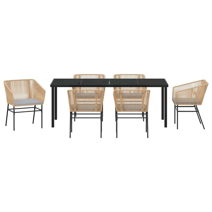 Set de masă pentru grădină 7 pcs Maro Oțel vopsit electrostatic - WALTI WALTI