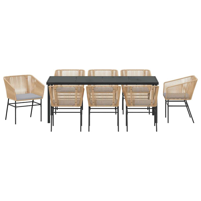 Set de masă pentru grădină 9 pcs Maro Oțel vopsit electrostatic - WALTI WALTI