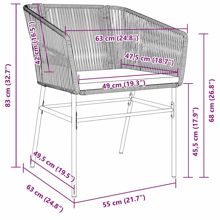 Set de masă pentru grădină 9 pcs Maro Oțel vopsit electrostatic - WALTI WALTI