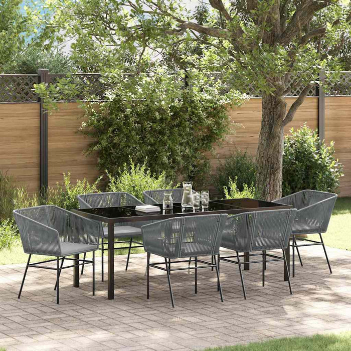 Set de masă pentru grădină 7 pcs Gri Oțel vopsit electrostatic - WALTI WALTI