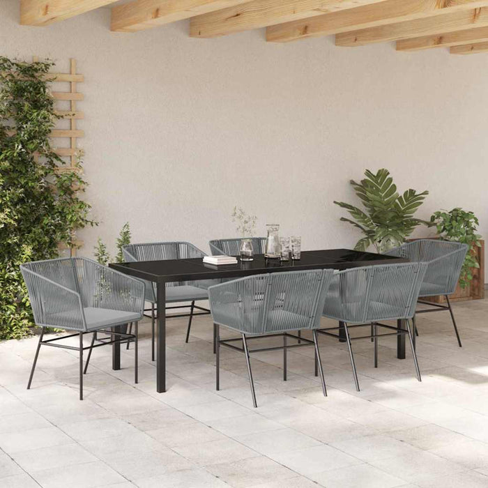 Set de masă pentru grădină 7 pcs Gri Oțel vopsit electrostatic - WALTI WALTI