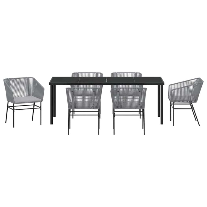 Set de masă pentru grădină 7 pcs Gri Oțel vopsit electrostatic - WALTI WALTI