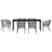 Set de masă pentru grădină 7 pcs Gri Oțel vopsit electrostatic - WALTI WALTI