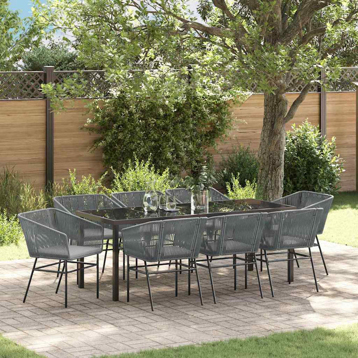 Set de masă pentru grădină 9 pcs Gri Oțel vopsit electrostatic - WALTI WALTI