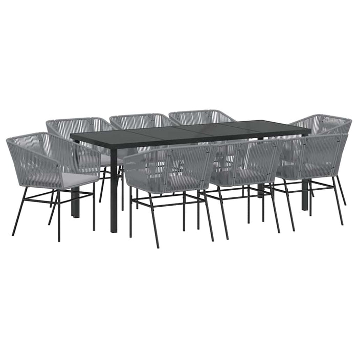 Set de masă pentru grădină 9 pcs Gri Oțel vopsit electrostatic - WALTI WALTI