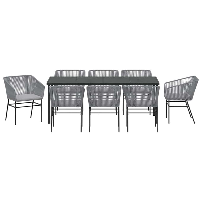 Set de masă pentru grădină 9 pcs Gri Oțel vopsit electrostatic - WALTI WALTI