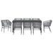 Set de masă pentru grădină 9 pcs Gri Oțel vopsit electrostatic - WALTI WALTI