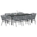 Set de masă pentru grădină 9 pcs Gri Oțel vopsit electrostatic - WALTI WALTI