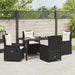 Set de masă pentru grădină 5 pcs Negru poliratan - WALTI WALTI