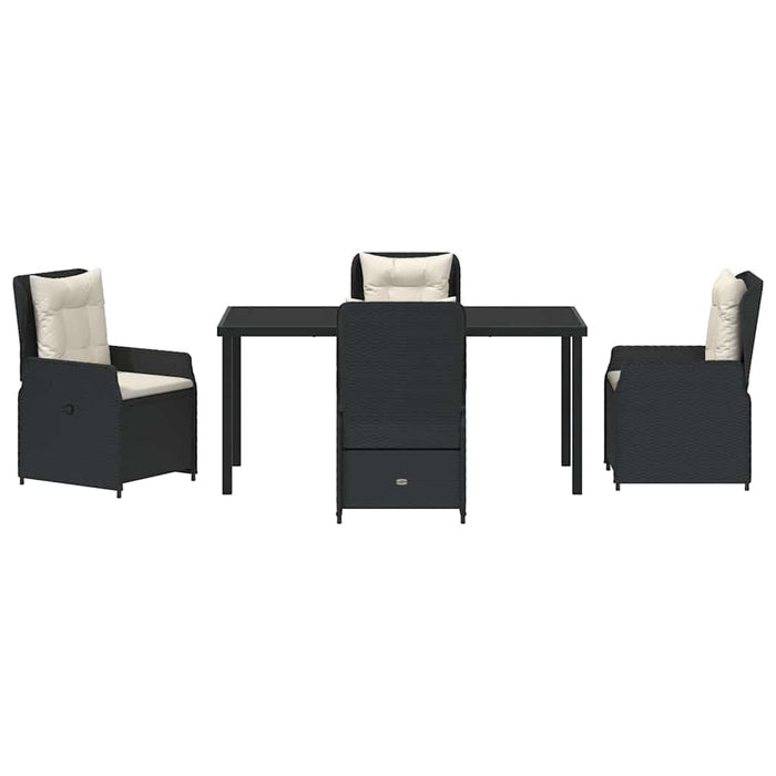 Set de masă pentru grădină 5 pcs Negru poliratan - WALTI WALTI