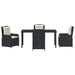 Set de masă pentru grădină 5 pcs Negru poliratan - WALTI WALTI