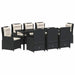 Set de masă pentru grădină 9 pcs Negru poliratan - WALTI WALTI