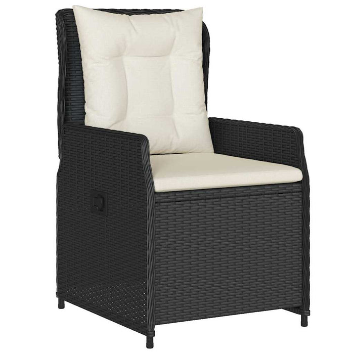 Set de masă pentru grădină 9 pcs Negru poliratan - WALTI WALTI