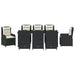 Set de masă pentru grădină 9 pcs Negru poliratan - WALTI WALTI