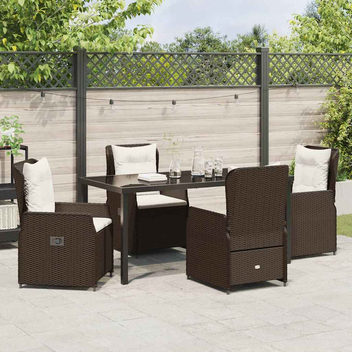 Set de masă pentru grădină 5 pcs Maro poliratan WALTI