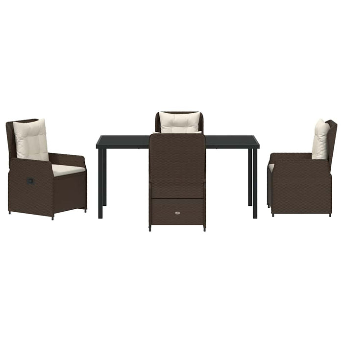 Set de masă pentru grădină 5 pcs Maro poliratan WALTI
