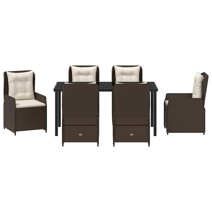 Set de masă pentru grădină 7 pcs Maro poliratan - WALTI WALTI