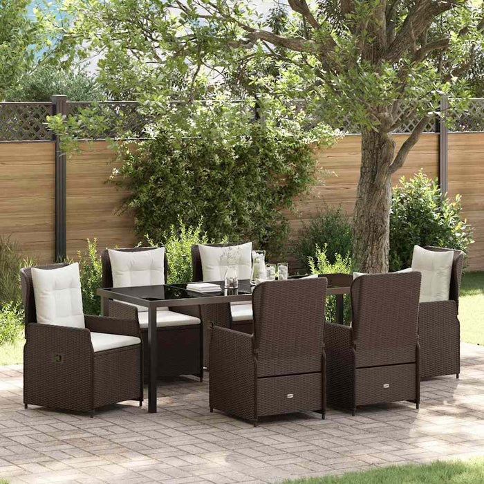 Set de masă pentru grădină 7 pcs Maro poliratan - WALTI WALTI