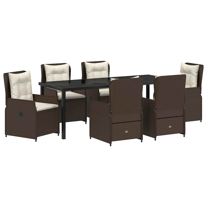 Set de masă pentru grădină 7 pcs Maro poliratan - WALTI WALTI