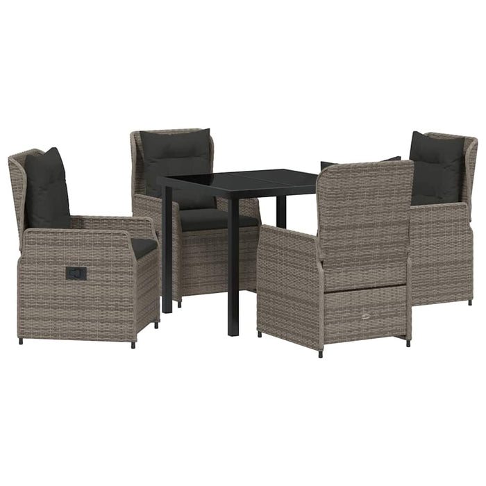 Set de masă pentru grădină 5 pcs Gri poliratan - WALTI WALTI