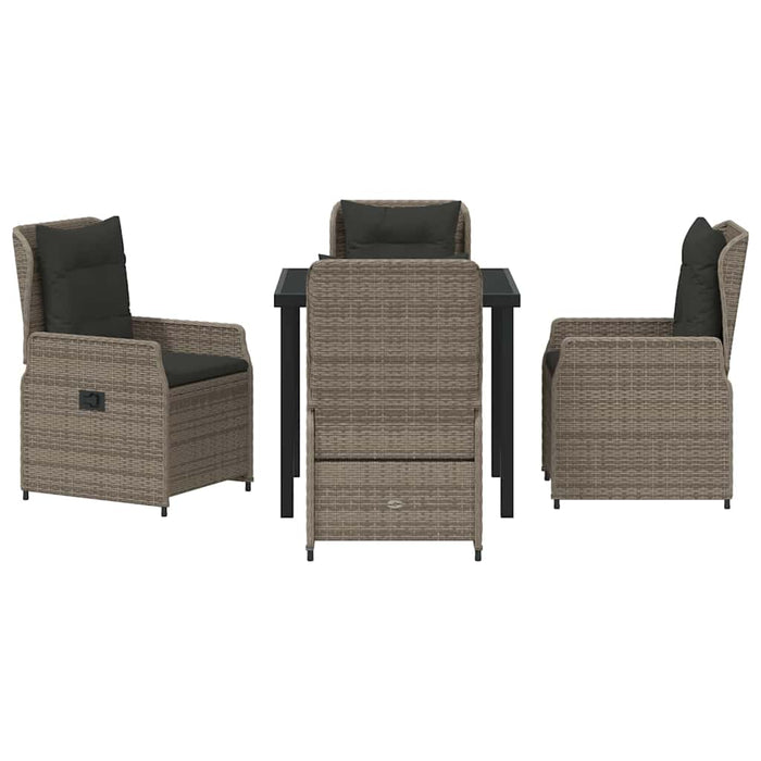 Set de masă pentru grădină 5 pcs Gri poliratan - WALTI WALTI