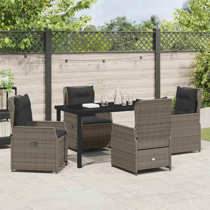 Set de masă pentru grădină 5 pcs Gri poliratan - WALTI WALTI
