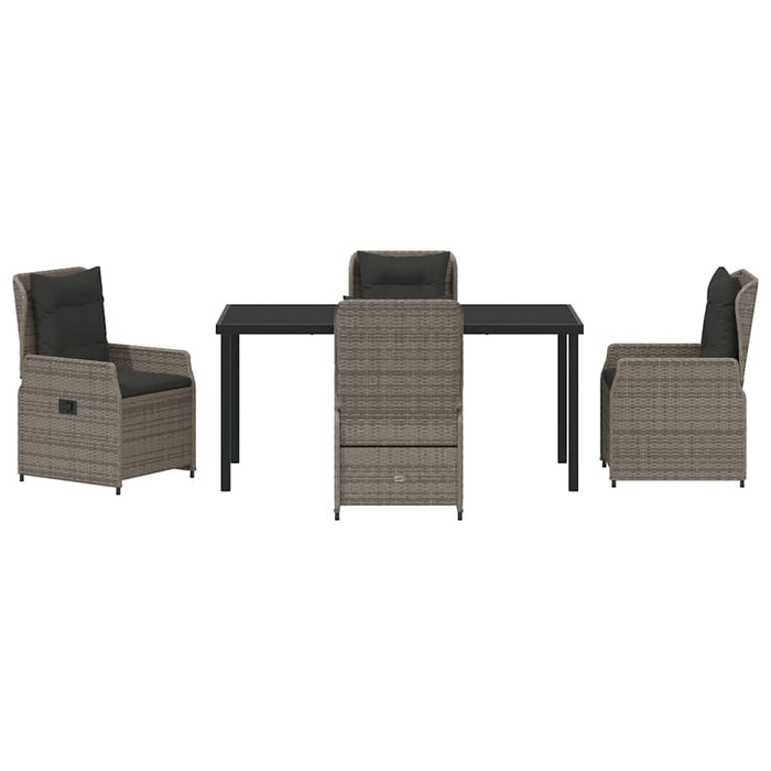 Set de masă pentru grădină 5 pcs Gri poliratan - WALTI WALTI