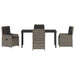 Set de masă pentru grădină 5 pcs Gri poliratan - WALTI WALTI