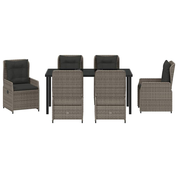 Set de masă pentru grădină 7 pcs Gri poliratan - WALTI WALTI