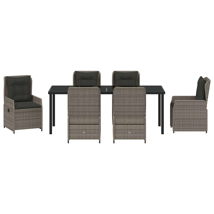 Set de masă pentru grădină 7 pcs Gri poliratan - WALTI WALTI