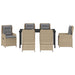 Set de masă pentru grădină 7 pcs Beige și gri deschis poliratan - WALTI WALTI