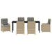 Set de masă pentru grădină 7 pcs Beige și gri deschis poliratan - WALTI WALTI