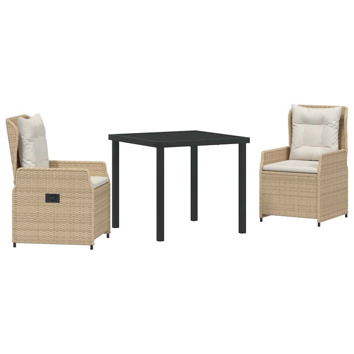 Set Masa Grădină 3 Piese Bej din Rattan Plastic - WALTI WALTI
