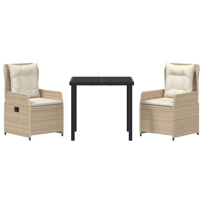 Set Masa Grădină 3 Piese Bej din Rattan Plastic - WALTI WALTI