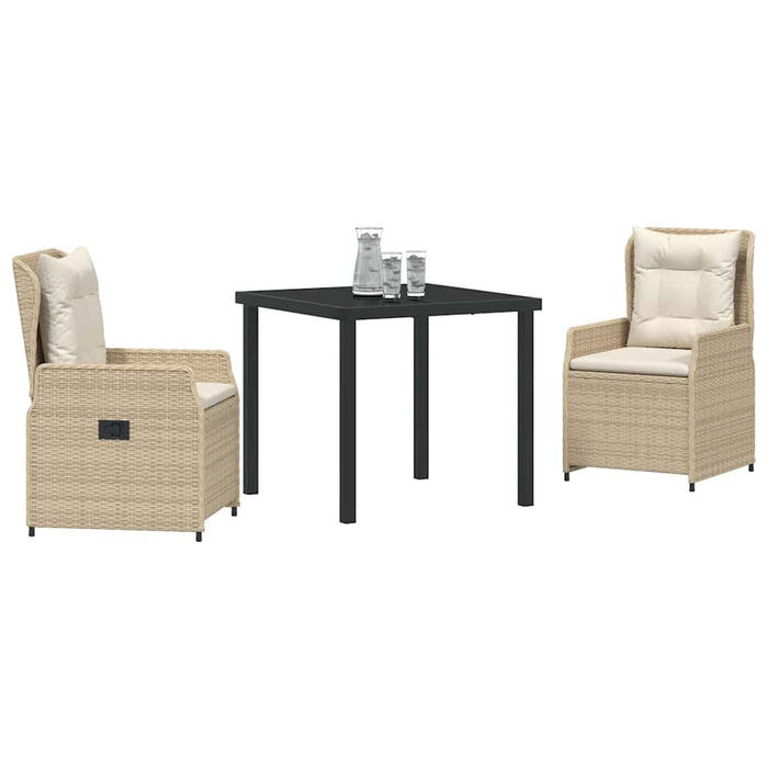 Set Masa Grădină 3 Piese Bej din Rattan Plastic - WALTI WALTI