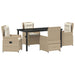 Set de masă pentru grădină 5 pcs Beige și gri deschis poliratan - WALTI WALTI