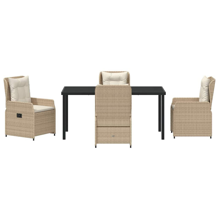 Set de masă pentru grădină 5 pcs Beige și gri deschis poliratan - WALTI WALTI