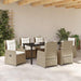 Set de masă pentru grădină 7 pcs Beige și gri deschis poliratan - WALTI WALTI