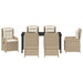 Set de masă pentru grădină 7 pcs Beige și gri deschis poliratan - WALTI WALTI