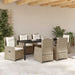 Set de masă pentru grădină 7 pcs Beige și gri deschis poliratan - WALTI WALTI