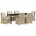 Set de masă pentru grădină 7 pcs Beige și gri deschis poliratan - WALTI WALTI