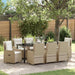 Set de masă pentru grădină 9 pcs Beige și gri deschis poliratan - WALTI WALTI