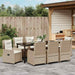 Set de masă pentru grădină 9 pcs Beige și gri deschis poliratan - WALTI WALTI