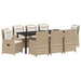 Set de masă pentru grădină 9 pcs Beige și gri deschis poliratan - WALTI WALTI