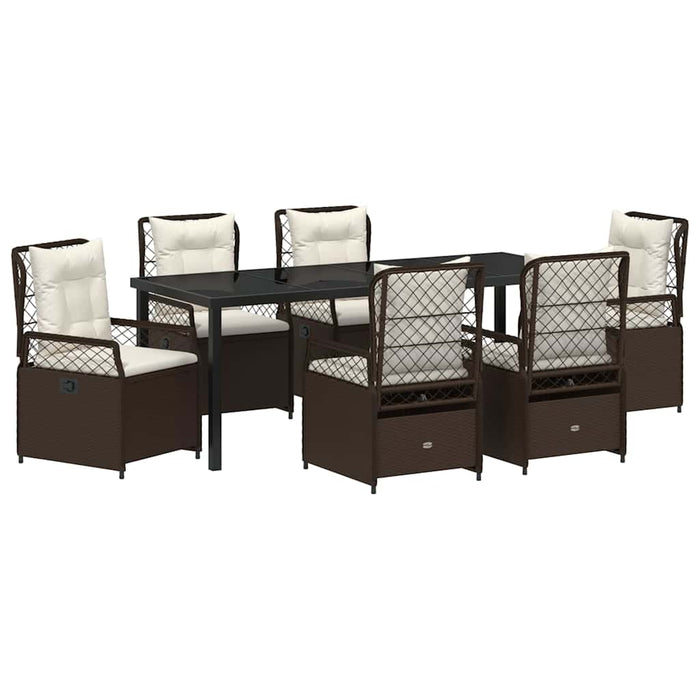 Set de masă pentru grădină 7 pcs Maro poliratan - WALTI WALTI