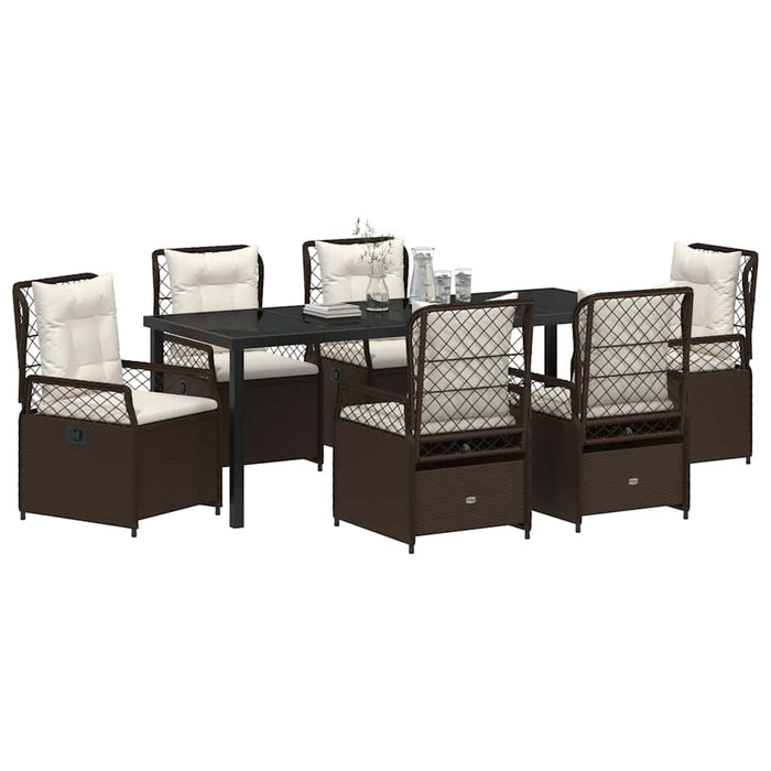 Set de masă pentru grădină 7 pcs Maro poliratan - WALTI WALTI