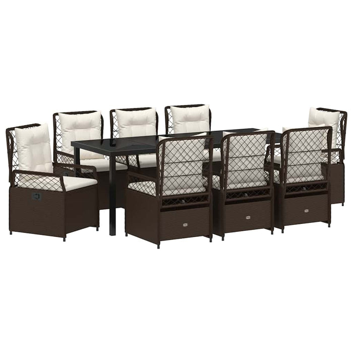 Set de masă pentru grădină 9 pcs Maro poliratan - WALTI WALTI