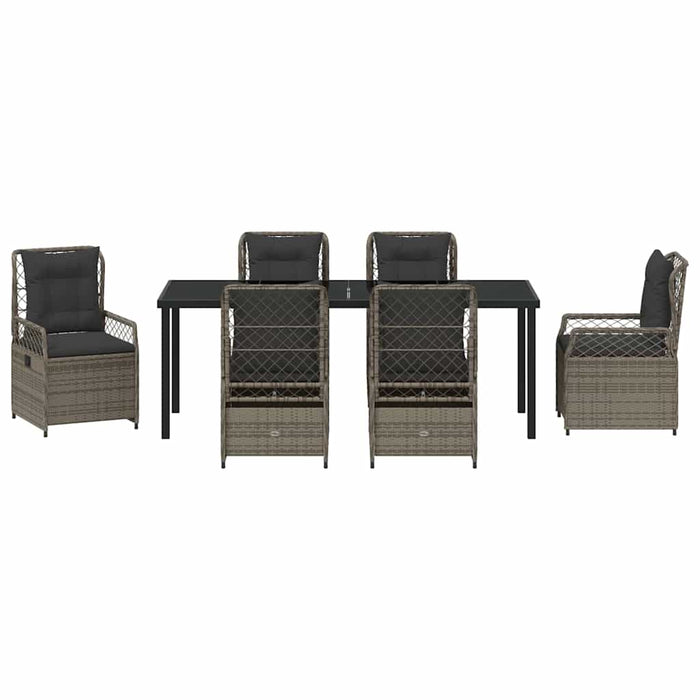 Set de masă pentru grădină 7 pcs Gri poliratan - WALTI WALTI