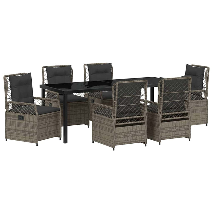 Set de masă pentru grădină 7 pcs Gri poliratan - WALTI WALTI